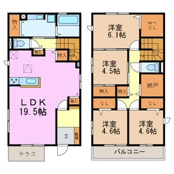 園原貸家の物件間取画像